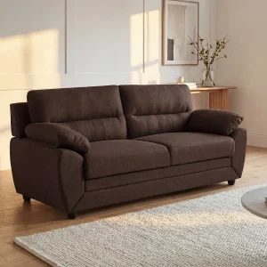 Driezitsbank MANOA van stof – Bruin Driezitsbank MANOA van stof – Bruin