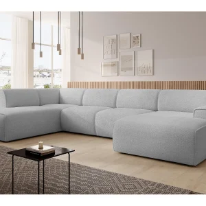 AX LIVING XXL bank U-vorm Didim lichtgrijs 378 cm modern ruim links