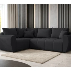 AX LIVING Hoekbank Malatya L met slaapfunctie zwart 235 cm links
