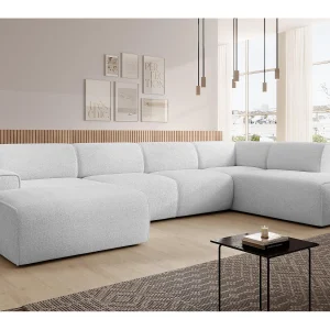 AX LIVING XXL bank U-vorm Didim zilver 378 cm modern ruim rechts