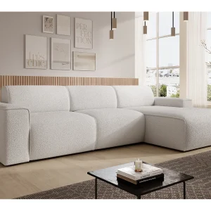 AX LIVING Hoekbank L-vorm Didim mini wit 310 cm stijlvol rechts AX LIVING Hoekbank L-vorm Didim mini wit 310 cm stijlvol rechts