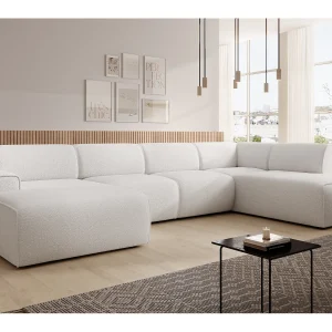 AX LIVING XXL bank U-vorm Didim wit 378 cm modern ruim rechts