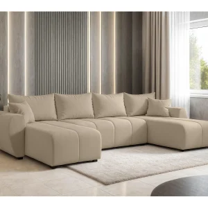 AX LIVING U-bank Malatya met slaapfunctie lichtbruin 311 cm AX LIVING U-bank Malatya met slaapfunctie lichtbruin 311 cm