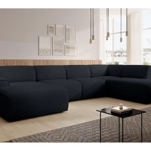 AX LIVING XXL bank U-vorm Didim zwart 378 cm modern ruim rechts