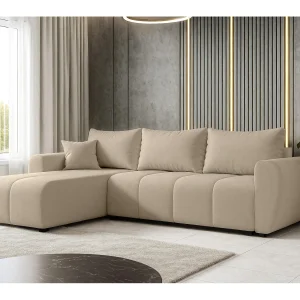 AX LIVING Hoekbank Malatya L Mini met slaapfunctie lichtbruin links