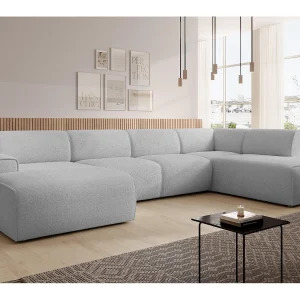 AX LIVING XXL bank U-vorm Didim lichtgrijs 378 cm modern ruim rechts