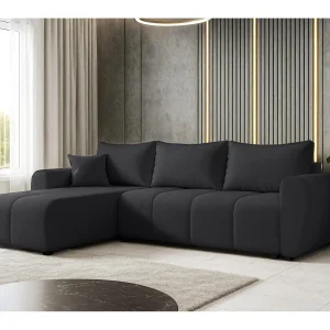 AX LIVING Hoekbank Malatya L Mini met slaapfunctie zwart links AX LIVING Hoekbank Malatya L Mini met slaapfunctie zwart links