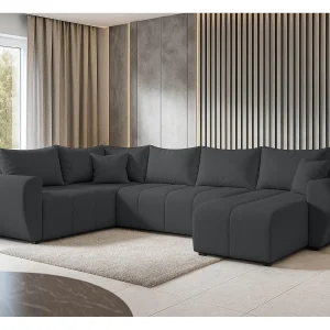 AX LIVING XXL U-bank Malatya donkergrijs 303 cm met slaapfunctie links AX LIVING XXL U-bank Malatya donkergrijs 303 cm met slaapfunctie links