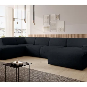 AX LIVING XXL bank U-vorm Didim zwart 378 cm modern ruim links