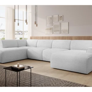 AX LIVING XXL bank U-vorm Didim zilver 378 cm modern ruim links