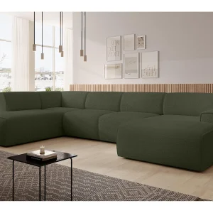 AX LIVING XXL bank U-vorm Didim groen 378 cm modern ruim links
