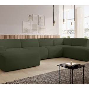 AX LIVING XXL bank U-vorm Didim groen 378 cm modern ruim rechts