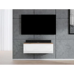 AX LIVING TV-meubel Loriano 100 cm eiken Wotan/wit hoogglans