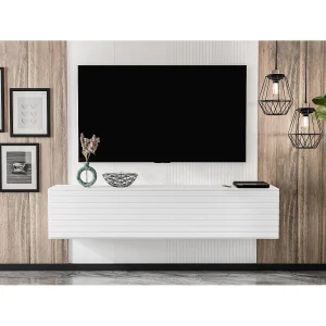 AX LIVING tv kast ZIVOLLI 160cm wit geribbeld tv meubel modern zwevend AX LIVING tv kast ZIVOLLI 160cm wit geribbeld tv meubel modern zwevend