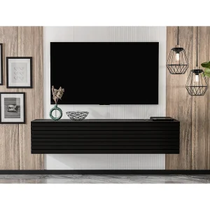 AX LIVING tv kast ZIVOLLI 160 cm zwart ribbel modern tv meubel zwevend AX LIVING tv kast ZIVOLLI 160 cm zwart ribbel modern tv meubel zwevend
