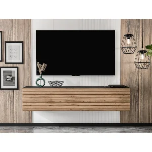 AX LIVING tv kast ZIVOLLI 160 zwart met wotan ribbel tv meubel modern AX LIVING tv kast ZIVOLLI 160 zwart met wotan ribbel tv meubel modern