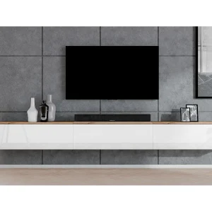 AX LIVING TV-meubel Loriano 3×100 cm eiken Wotan/wit hoogglans AX LIVING TV-meubel Loriano 3×100 cm eiken Wotan/wit hoogglans
