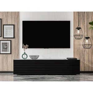 AX LIVING TV-meubel ZIVOLLI 160 cm wit met zwarte lamellen AX LIVING TV-meubel ZIVOLLI 160 cm wit met zwarte lamellen