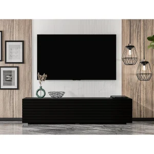 AX LIVING TV-meubel ZIVOLLI 160 cm zwart met lamellen AX LIVING TV-meubel ZIVOLLI 160 cm zwart met lamellen