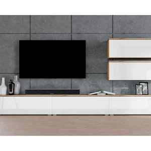 AX LIVING Woonwand Loriano V 300 cm eiken Wotan/wit hoogglans AX LIVING Woonwand Loriano V 300 cm eiken Wotan/wit hoogglans