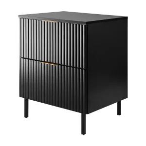 Wastafelmeubel, zwart, 60 x 77 x 46 cm, gouden handgreep, zwarte poten + werkblad Wastafelmeubel, zwart, 60 x 77 x 46 cm, gouden handgreep, zwarte poten + werkblad