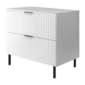 Wastafelmeubel, wit, 80 x 77 x 46 cm, zwarte handgreep, zwarte poten + werkblad Wastafelmeubel, wit, 80 x 77 x 46 cm, zwarte handgreep, zwarte poten + werkblad
