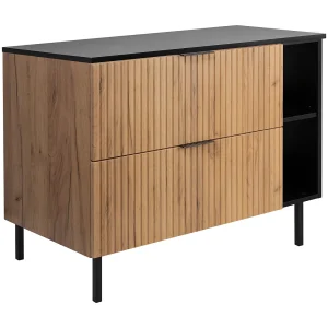 Badkamermeubel, Eik Craft/Zwart + zwart handvat, 100 x 77 x 46 cm