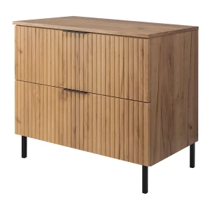 Wastafelmeubel, Eik Craft, 80 x 77 x 46 cm, zwarte handgreep, zwarte poten + werkblad Wastafelmeubel, Eik Craft, 80 x 77 x 46 cm, zwarte handgreep, zwarte poten + werkblad