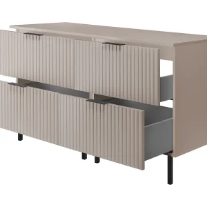 Badkamermeubel, Kasjmier + zwarte handgreep, 120 x 77 x 46 cm