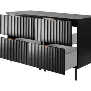Badkamermeubel, Zwart + gouden handvat, 120 x 77 x 46 cm