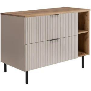 Badkamermeubel, Kasjmier/Eiken Craft + zwart handvat, 100 x 77 x 46 cm
