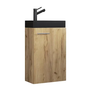 2-delige wastafel Slito smal Zwart 2-delige wastafel Slito smal Zwart