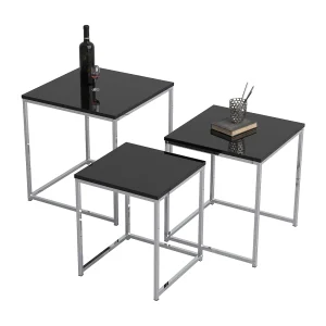 3 stks Bijzettafel Salontafel Sofatic 3 stks Bijzettafel Salontafel Sofatic