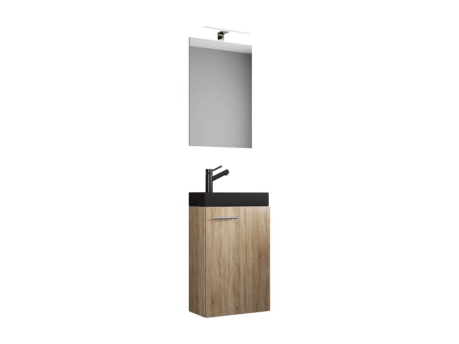 3tlg wastafel Slito SP smal Zwart