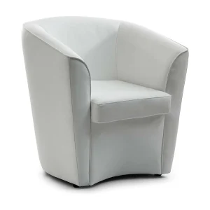 Talamo Italia Fauteuil Annaluna Wit Armleuningen, Ondersteunt 200 kg, Zithoogte 46 cm, Made in Italy