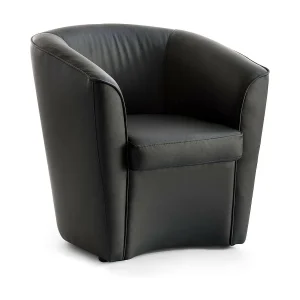 Talamo Italia Fauteuil Annaluna Zwart Met Armleuningen Ondersteunt 200 kg, Zithoogte 46 cm Made in Italy