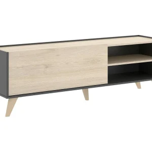 Dmora Tv-meubel Asinara 43x155x47h cm Bruin Eiken Moduleerbaar 2 Planken, 3 Vakken