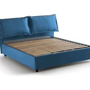 Italia Boxspringbed "Antonia" Blauw, Wasbaar, Met Opbergruimte, Matrasmaat 160×200 cm, Made in Italy