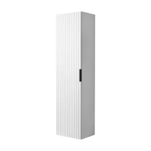 Badkamerkast, mat wit, zwarte handgreep, 35 x 136 x 27 cm Badkamerkast, mat wit, zwarte handgreep, 35 x 136 x 27 cm