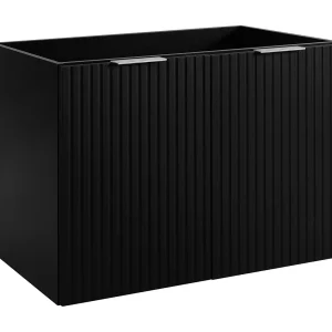 Badkamermeubel, Zwart + zilveren handvat, 80 x 57 x 46 cm