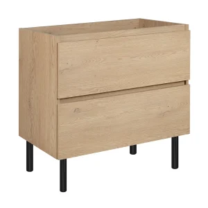 Badkamermeubel 80 cm, poten, Kleur: Licht eiken, 80 x 80,7 x 46 cm Badkamermeubel 80 cm, poten, Kleur: Licht eiken, 80 x 80,7 x 46 cm