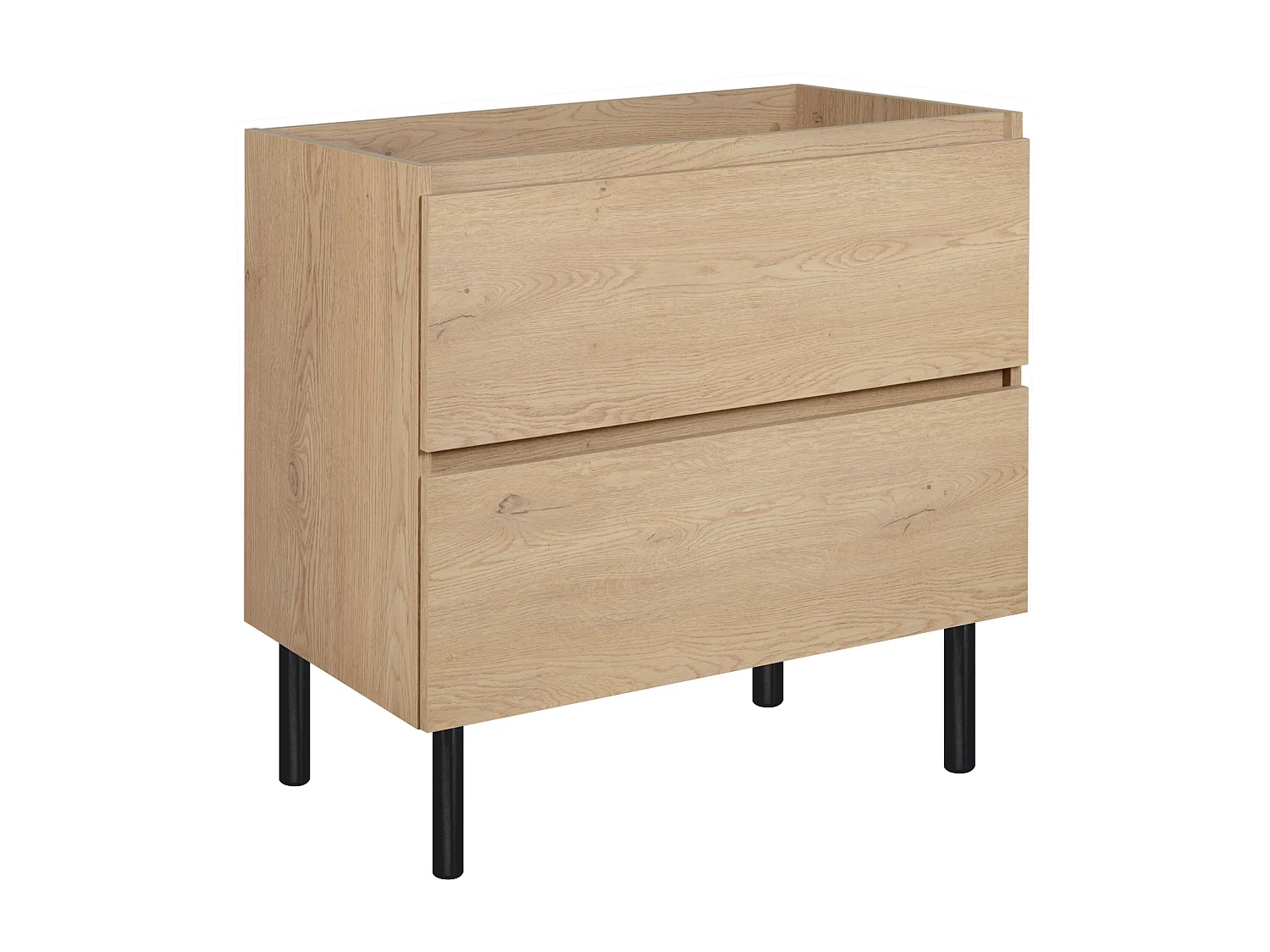 Badkamermeubel 80 cm, poten, Kleur: Licht eiken, 80 x 80,7 x 46 cm