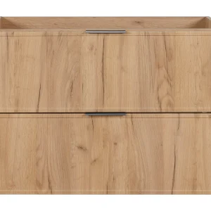 Badkamermeubel, Eik Craft, zilveren handvat, 46 x 80 x 57 cm