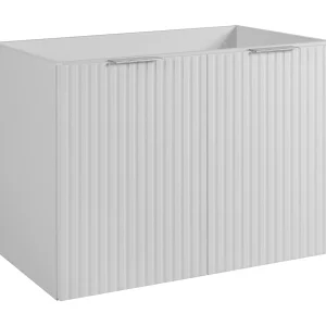 Badkamermeubel, Wit + zilveren handvat, 80 x 57 x 46 cm Badkamermeubel, Wit + zilveren handvat, 80 x 57 x 46 cm