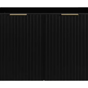 Badkamermeubel, Zwart + gouden handvat, 80 x 57 x 46 cm