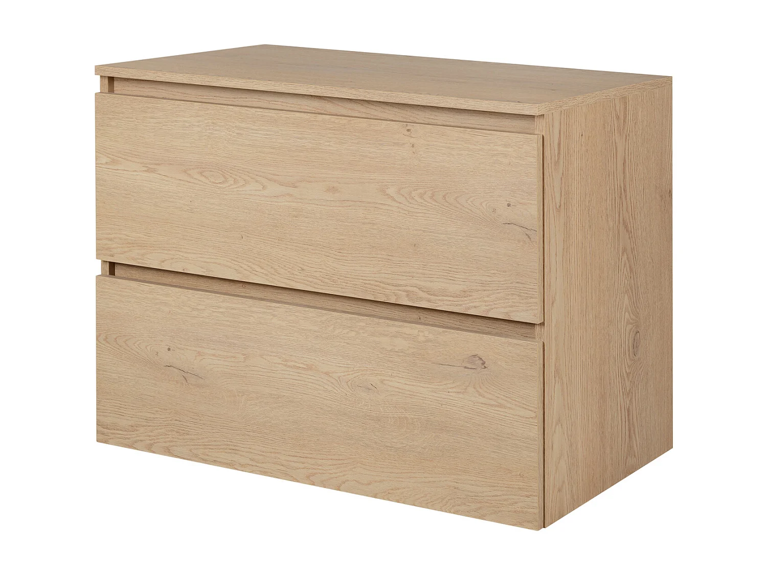 Badkamermeubel 80 cm + TOP, Kleur: Licht eiken, 80 x 60,7 x 46 cm