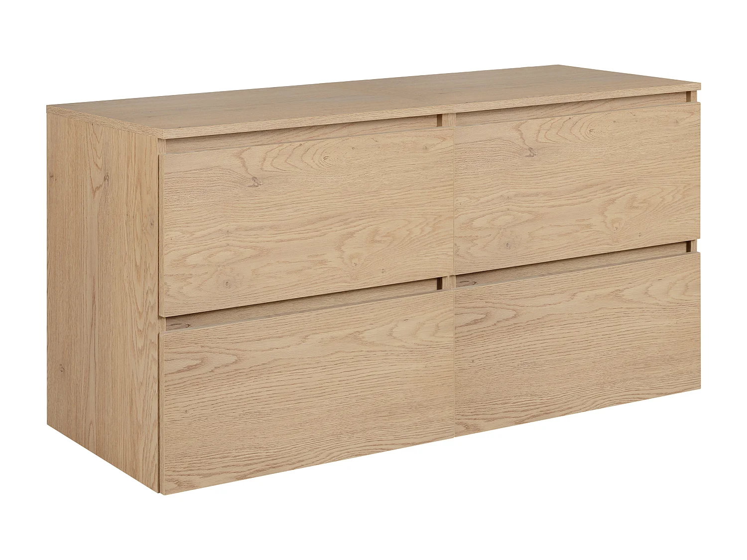 Badkamermeubel 120 cm (2 x 60) + TOP, Kleur: Licht eiken, 120 x 60,7 x 46 cm