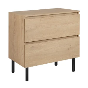 80 cm badkamermeubel met bovenwerkblad + meubelpoten, Kleur: Licht eiken, 80 x 80,7 x 46 cm 80 cm badkamermeubel met bovenwerkblad + meubelpoten, Kleur: Licht eiken, 80 x 80,7 x 46 cm