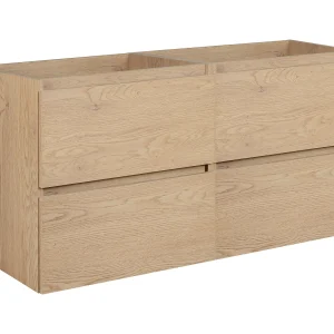 Badkamermeubel 120 cm (2 x 60), Kleur: Licht eiken, 120 x 60,7 x 46 cm Badkamermeubel 120 cm (2 x 60), Kleur: Licht eiken, 120 x 60,7 x 46 cm