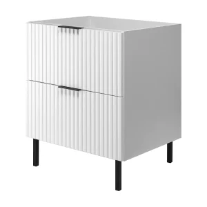 Badkamermeubel, Wit + zwarte handgreep, 60 x 77 x 46 cm Badkamermeubel, Wit + zwarte handgreep, 60 x 77 x 46 cm